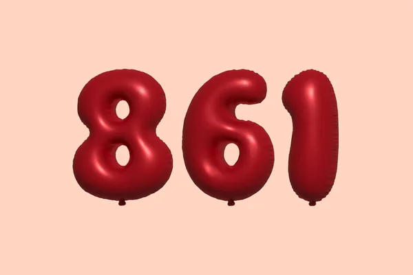 861 Ballon Numérique Ballon Air Métallique Réaliste Rendu Red Ballons — Image vectorielle