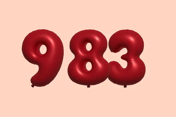Gerçekçi Metalik Hava Balonundan Yapılmış 982 Numara Balon Satılık Parti — Stok Vektör