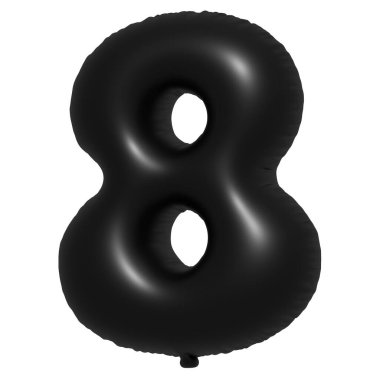 İngilizce alfabe 8 Numara Balon Metni. Şişme Helyum balonu. 3 boyutlu Kara Balon yazı tipleri tatiller için gerçekçi sembollerdir. Kutlama, doğum günü, izole edilmiş bir geçmiş..