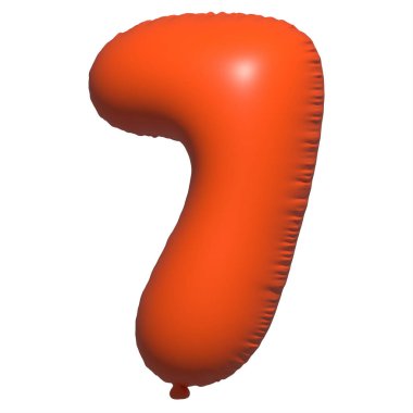 İngiliz alfabesi 7 Numara Balon Metni. Şişme Helyum balonu. 3 boyutlu turuncu balon yazı tipleri tatiller için gerçekçi sembollerdir. Kutlama, doğum günü, izole edilmiş bir geçmiş..