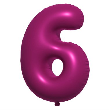 İngilizce alfabe 6 Numara Balon Metni. Şişme Helyum balonu. 3 boyutlu mor balon yazı tipleri tatiller için gerçekçi sembollerdir. Kutlama, doğum günü, izole edilmiş bir geçmiş..