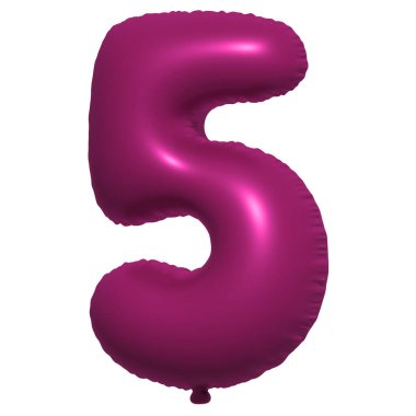 İngiliz alfabesi 5 numaralı balon metni. Şişme Helyum balonu. 3 boyutlu mor balon yazı tipleri tatiller için gerçekçi sembollerdir. Kutlama, doğum günü, izole edilmiş bir geçmiş..