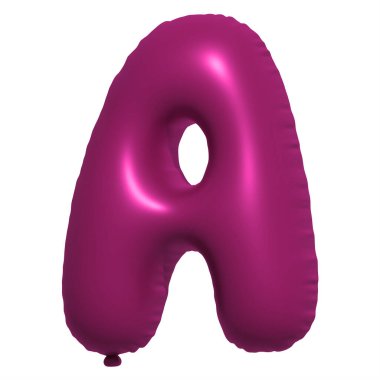 İngiliz alfabesi A harfli Balon Metni. Şişme Helyum balonu. 3 boyutlu mor balon yazı tipleri tatiller için gerçekçi sembollerdir. Kutlama, doğum günü, izole edilmiş bir geçmiş..