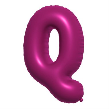 İngiliz alfabesi Q harfli Balon Metni. Şişme Helyum balonu. 3 boyutlu mor balon yazı tipleri tatiller için gerçekçi sembollerdir. Kutlama, doğum günü, izole edilmiş bir geçmiş..