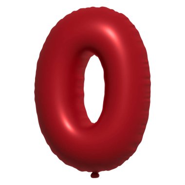 İngiliz alfabesi 0 Numara Balon Metni. Şişme Helyum balonu. 3 boyutlu kırmızı balon yazı tipleri tatiller için gerçekçi sembollerdir. Kutlama, doğum günü, izole edilmiş bir geçmiş..