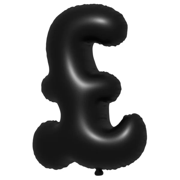 Pound Νόμισμα Μπαλόνια Κείμενο Φουσκωτό Μπαλόνι Ήλιου Μαύρο Μπαλόνι Γραμματοσειρές — Φωτογραφία Αρχείου