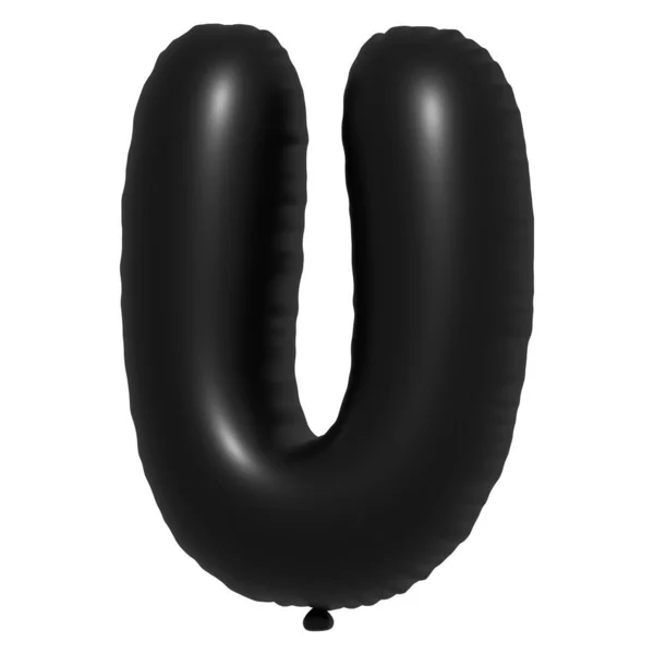 Engelska Alfabetet Bokstäver Ballonger Text Uppblåsbar Heliumballong Black Ballong Typsnitt — Stockfoto