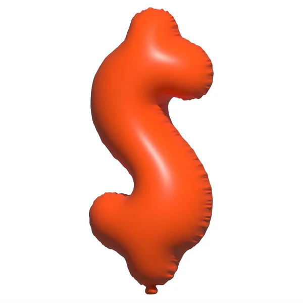 Dollar Currency Balloons Text Inflatable Helium Balloon Orange Balloon Fonts — Stock Photo, Image