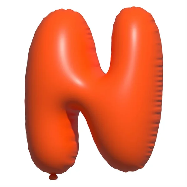 Engelska Alfabetet Bokstäver Ballonger Text Uppblåsbar Heliumballong Orange Ballong Typsnitt — Stockfoto
