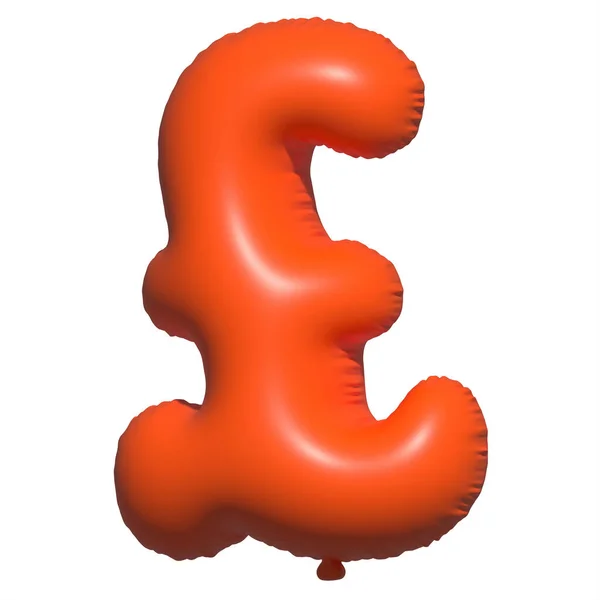 Pound Currency Balloons Text Inflatable Helium Balloon Orange Balloon Fonts — Stock Photo, Image