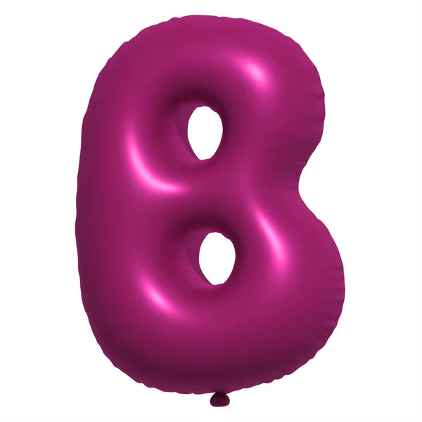 英語のアルファベットB文字風船テキスト インフレータブルヘリウム気球 3D紫色のバルーンフォントは 休日のための現実的なシンボルです お祭り誕生日お祝い孤立した背景 — ストック写真