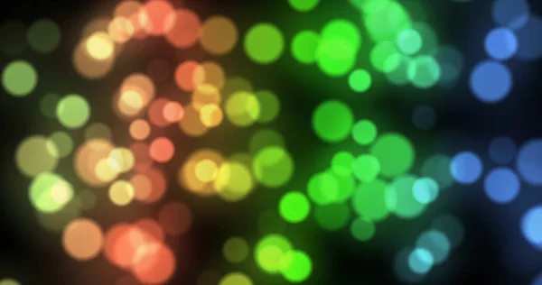 Abstrakte Mehrfarbige Hintergrund Glühend Glänzend Bewegten Verschwommenen Bokeh Partikel Funkelt — Stockfoto
