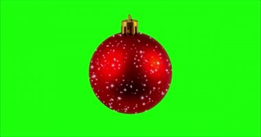 Kırmızı topun üzerinde parlayan yıldızlar. Noel balosu