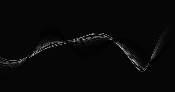 Abstraktní černé pozadí s dynamickými 3D liniemi. — Stock fotografie