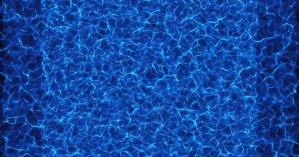 Acquoso sfondo blu astratto da particelle tecnologiche. — Foto Stock