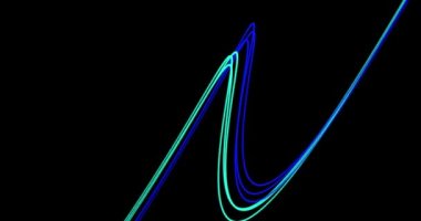 Dinamik mavi 3d çizgileri olan soyut siyah arkaplan. Düzenleme için şablon