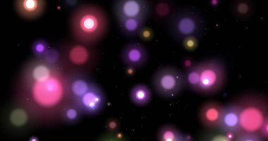 Parlayan parlak hareketli bulanık bokeh parçacıklarının soyut arkaplanı.