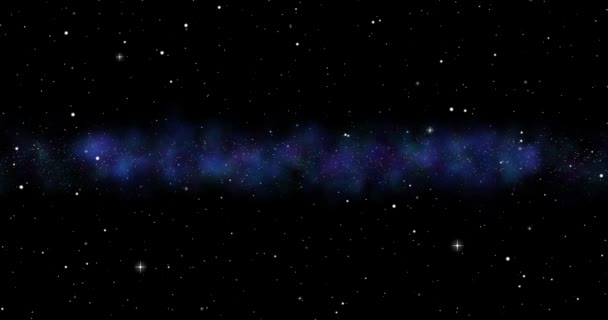 Prostor, galaxie, mléčná dráha tmavě modré pozadí, hvězdnatá obloha — Stock video