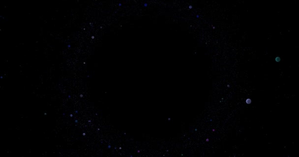 Espacio, galaxia, agujero negro, fondo azul oscuro, cielo estrellado — Vídeo de stock