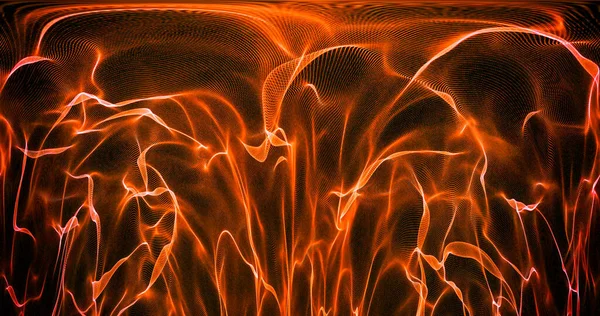 Kırmızı Turuncu Soyut Renkli Arka Plan Pürüzsüz Boyutlu Ateş Hatlarıyla — Stok fotoğraf