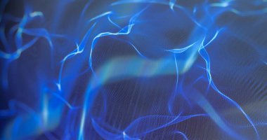 mavi soyut renkli arkaplan. Pürüzsüz üç boyutlu ateş hatlarıyla. Kartpostallar ve posterler için şablonlar. Boşluğu kopyala