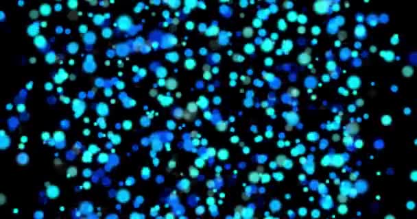 Imagens Fundo Azul Com Luzes Bokeh Brilhante Movimento Desfocado Partículas — Vídeo de Stock