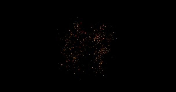 Smyčka Záběry Ohňostroje Jiskřícími Světly Hvězdami Zažehne Explozi Černém Pozadí — Stock video