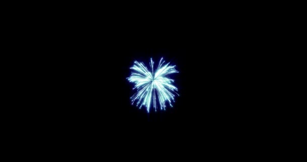 Запись Фейерверков Сверкающими Огнями Звездами Воспламеняет Взрыв Черном Фоне Рендер — стоковое видео