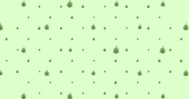 Görüntüler, Noel ağacı çamı yeşil arka planda hareket eder. Logo ya da kopya koymak için yer vardır. Animasyon Noel tebrik kartı, arka plan. 4k 3d oluşturma