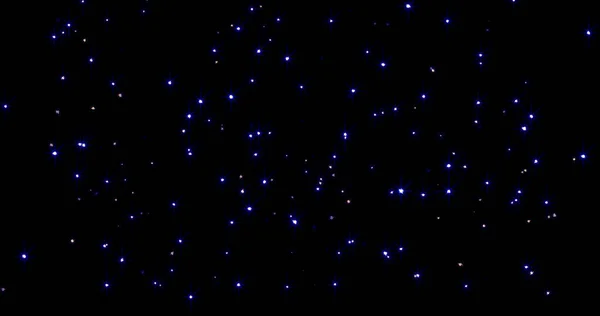 Mavi, parlak, parlak, bulanık bokeh parçacıklarının soyut arka planı, siyah arkaplanda parıltılar. Parıltılı Noel deseni.