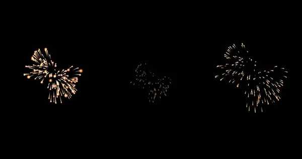 Fireworks Sparkling Lights Stars Ignites Explosion Black Background Render Holiday — Stock Photo, Image