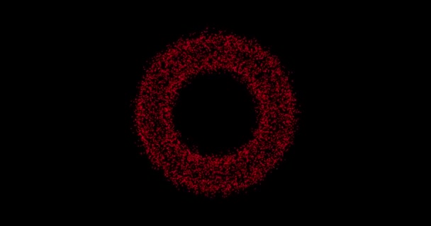 Tecnología abstracta círculos rojos de puntos animados, círculos de partículas. modo de mezcla — Vídeo de stock