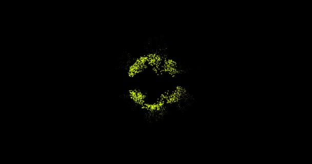 Abstraktní technologie zelené koule pozadí z animovaných čar a teček, částice. režim mísení — Stock video