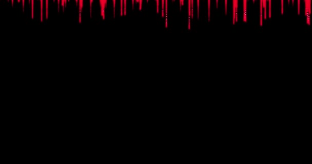 Abstract animation of blood flowing drops on a black background. — Stock Video