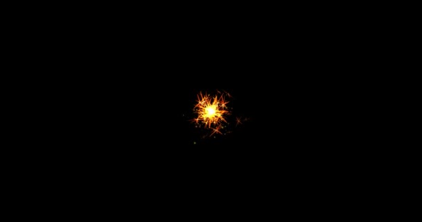 Рождественский, новогодний фейерверк со сверкающими огнями и звездами, запускает режим взрывной смеси — стоковое видео