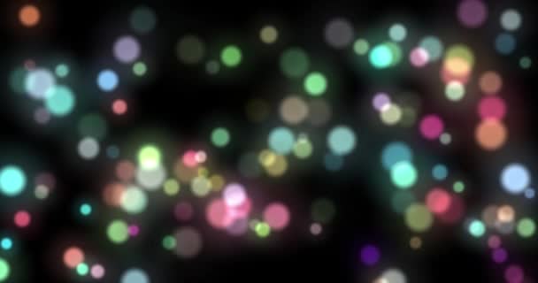 Abstrakter Hintergrund glühend glänzender beweglicher verschwommener Bokeh-Partikel. Blend-Modus — Stockvideo