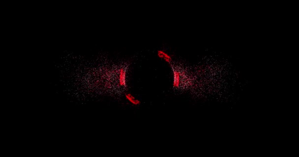 Technologie abstraite Fond de sphère rouge composé de lignes et de points animés, de particules. mode mélange — Video