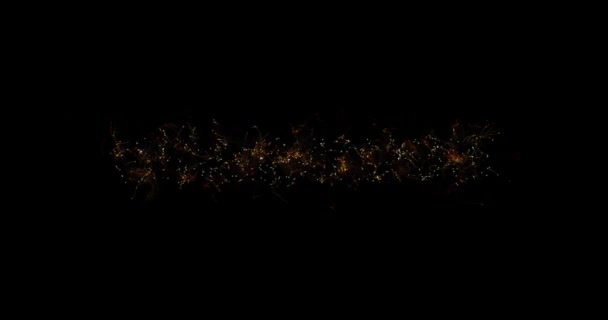 Lignes abstraites de particules mouvement chaotique, enflamme une explosion sur un fond noir. mode mélange — Video