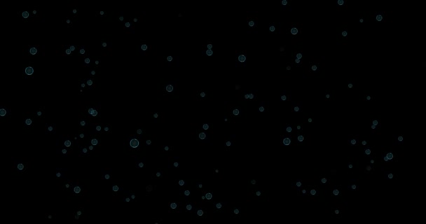 黒い背景に青い泡透明な泡が立ち上がりデザイナーのためのテンプレートです ブレンドモードオーバーレイモード4Kビデオ背景 3Dレンダリング — ストック動画