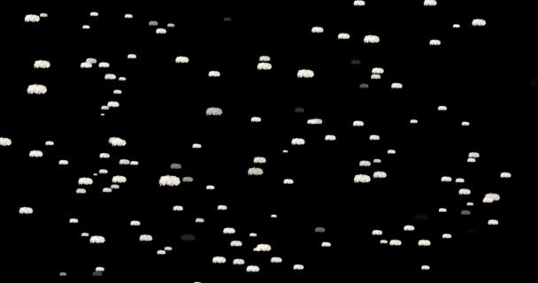 Abstracte Wolk Van Deeltjes Zwarte Achtergrond Video Lucht Achtergrond Mengmodus — Stockvideo