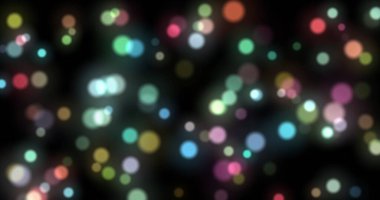 Parlak, hareketli bulanık bokeh parçacıklarının soyut arkaplanı. Harmanlama kipi