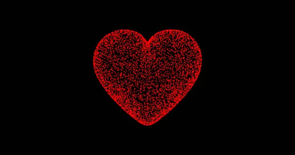 Czerwone serca na czarnym tle, abstrakcyjne cząstki animowane tło 4k, Walentynki, miłość. Nieostre rozmycie — Zdjęcie stockowe
