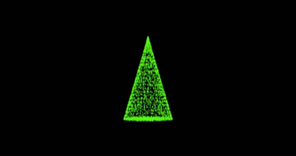新的一年，圣诞树松树绿色从动画点，颗粒圈。混合模式 — 图库照片