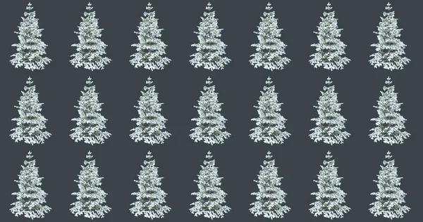 3D圣诞树图案 在灰色背景下运动 圣诞节 纸包装用无缝图案 — 图库照片