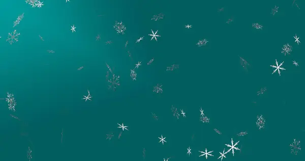 蓝色的圣诞节 抽象的背景与3D粒子的Bokeh 绿色背景 海报和明信片模板 — 图库照片