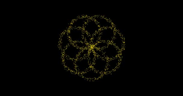 Tecnología abstracta círculos verdes amarillos de puntos animados, círculos de partículas. modo de mezcla — Vídeos de Stock