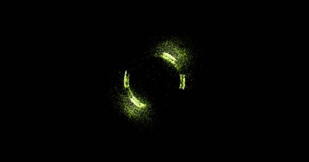 Abstrakcyjna technologia zielona kula tło wykonane z animowanych linii i kropki, cząstki. tryb mieszania — Wideo stockowe