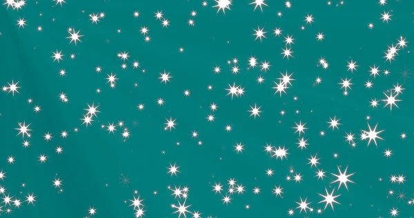 Blue Christmas Abstract Background Particles Bokeh Snow Stars Green Background — Stock Photo, Image