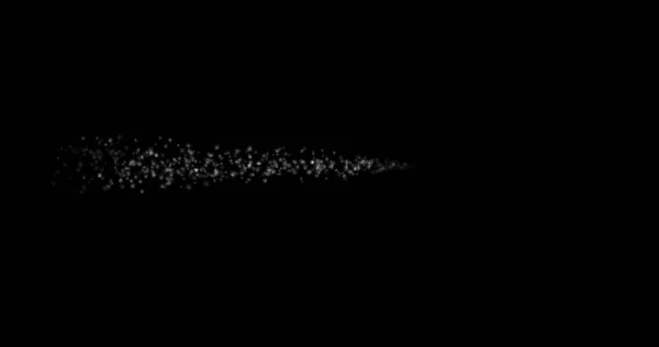 Weiße Schneeflocken Bewegen Sich Entlang Einer Glatten Linie Auf Schwarzem — Stockfoto