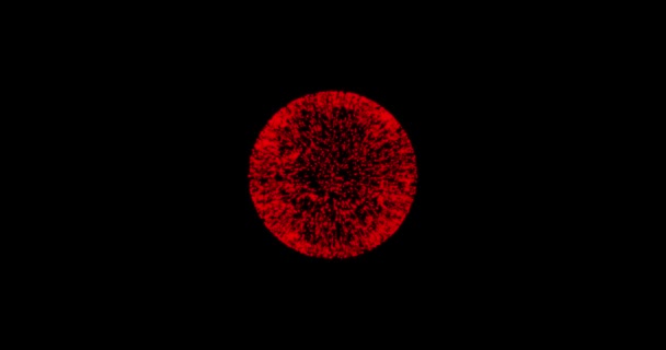 Абстрактна технологія фон червоної сфери, зроблений з анімованих ліній і точок, частинок. режим суміші — стокове відео